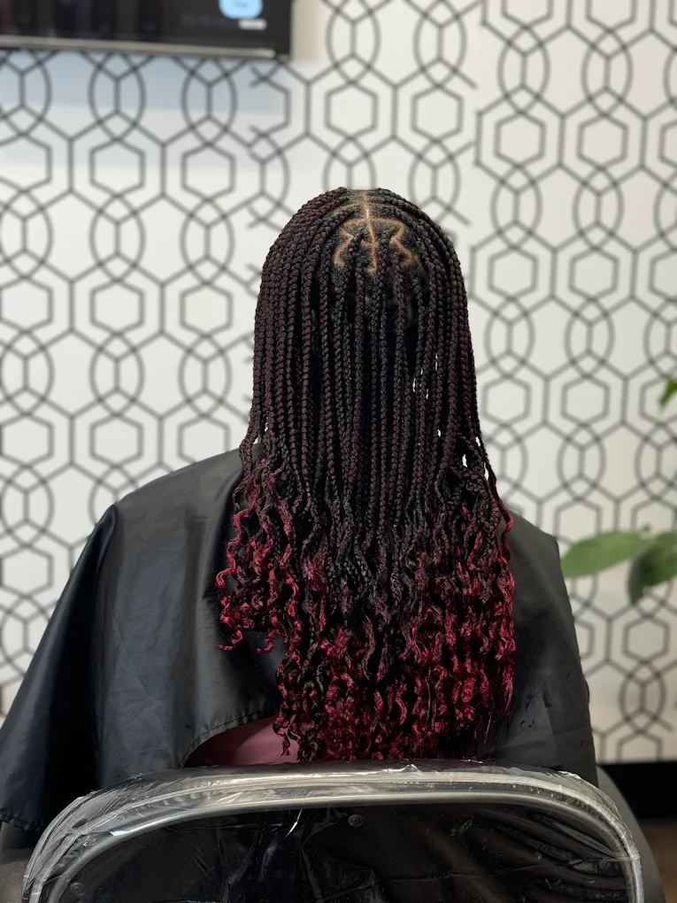 Client showing off a fresh braided style