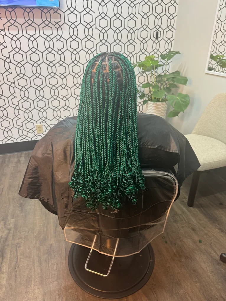 Client wearing fresh braids
