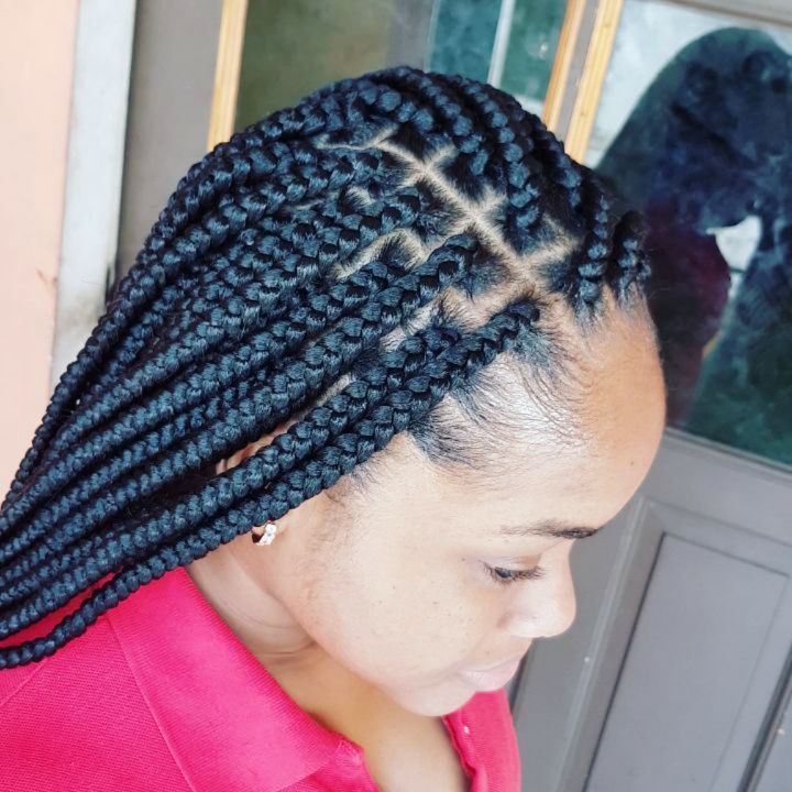 Classic box braids style
